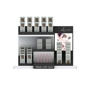 Présentoir de cosmétiques en métal et bois pour cils, maquillage, parfum, soins de la peau - Product Image 3