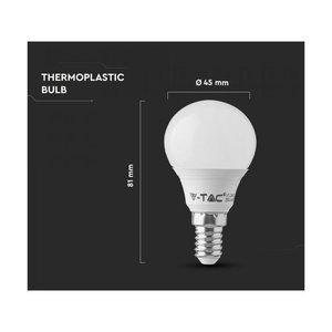 Lampadina LED E14 P45 7W 600LM Bianco Neutro 4000K a Forma Sferica SKU-864 per Uso Residenziale, Modalità Sensore Disponibile, Alimentazione DC/AC - Product Image 3