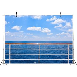 ภาพถ่ายท้องฟ้าสีฟ้า7x5ft ตกเเต่งสำหรับเรือสำราญในมหาสมุทรรั้วรั้วรั้วการตกแต่งงานปาร์ตี้สำหรับสตูดิโอ - Product Image 5
