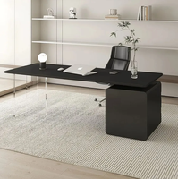 Chaise de Table de bureau exécutive à surface solide noire ordinateur acrylique bureau à domicile essentiel
