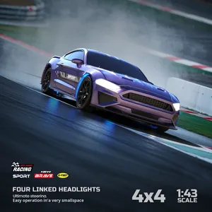 รถบังคับวิทยุ 1/43 ป้องกันการชนและทนต่อการสึกหรอ 2.4g ของเล่นเด็กแบบโต้ตอบระหว่างพ่อแม่ลูก รถดริฟท์ระยะไกล - Product Image 3