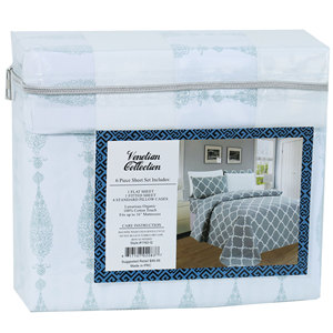Parure de Draps Microfibre Ultra-Douce d'Usine 6 Pièces, Ensembles de Draps Imprimés, Tailles King Queen - Product Image 4