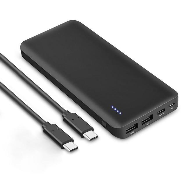 QC 3.0 45W PD 20000mAh USB-C/Laptop Power Bank with Fast Charging 3-Port Ultra Slim Design