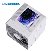 Refroidisseur d'air pour processeur LOVINGCOOL avec écran 3,5 pouces, radiateur 270W TDP, conception à rail coulissant, couvercle supérieur magnétique, ventilateur FDB, hauteur de ventilateur réglable