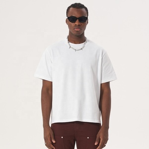 High Quality Cropped Boxy Fit Mens <b>Tshirt</b> Blank Clothes Custom logo Oversized t Shirt for Men - Product Image 2