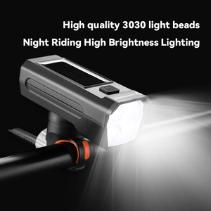 Phare de vélo solaire rechargeable par USB JOHORSE 130lm 3030 LED avec klaxon 120dB 6 modes Éclairage <span class=keywords><strong>avant</strong></span> de vélo étanche CB-18141 - Product Image 2