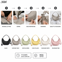 Produsen Tas Kulit Asli OEM Logo Kustom Wanita Tas Yuanbao Desainer Tote Selempang Bahu Dompet Pemasok Grosir