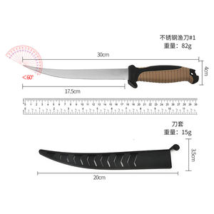 Couteau de pêche en acier inoxydable pour l'extérieur, couteau multifonctionnel pour trancher le poisson, les fruits, pour le camping, la randonnée, en stock - Product Image 3