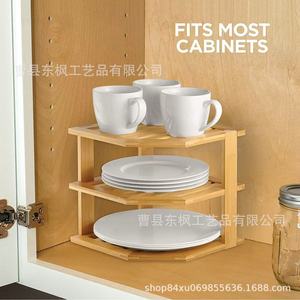 Three Tier Bamboo Fruit <b>Vegetable</b> Drainer Kitchen Countertop Storage Organizer Rectangle <b>Standing</b> Type Multifunctional - Product Image 4