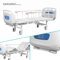 D2w SAIKANG Tempat Tidur Rumah Sakit Stainless Steel Tahan Lama Bersertifikasi CE 2 Engkol 2 Fungsi Dapat Disesuaikan Secara Manual dengan Garansi 2 Tahun