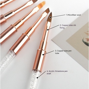 Luxury Nylon Nail Art <b>Brush</b> Plastic Handle Multifunctional Drawing Carving Tool for DIY Salon Use - Product Image 6