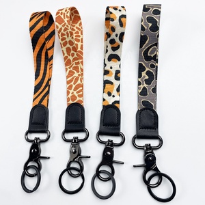 Metal <strong>key</strong> <strong>ring</strong> Wrist Wristlet Hand Car <strong>Key</strong> Holder Print ID Strap short Lanyard LOGO Car pu leather keychain <strong>for</strong> <strong>Women</strong> - Product Image 1