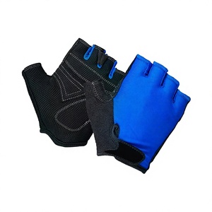 Gants de cyclisme unisexes en cuir écologique pour sports d'hiver, sans doigts, antidérapants, absorbant les chocs, respirants - Product Image 1
