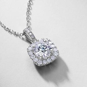 थोक इजी 925 स्टर्लिंग चांदी वर्ग लैब में उगाई हुई हीरे की पेलेंट हार ओम कस्टम ठीक गहने - Product Image 3