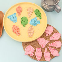 Crème glacée série Biscuit moule en plastique écologique 3D dessin animé forme bricolage Popsicle et cône sucré imprimé Biscuit