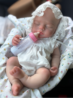 Poupée Bébé en Silicone Corps Entier de 13 Pouces, Fille Endormie Réaliste, Jouet Doux Reborn, Poids 1450g, Cadeau de Noël
