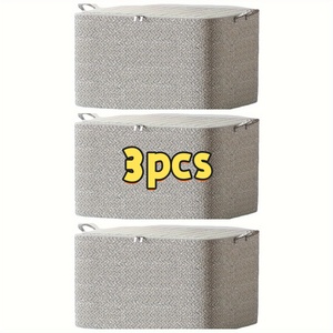 Paquete <span class=keywords><strong>de</strong></span> 3 Bolsas <span class=keywords><strong>de</strong></span> Almacenamiento <span class=keywords><strong>de</strong></span> Gran Capacidad para el Hogar, Organizador <span class=keywords><strong>de</strong></span> Armario, Puede Usarse para Edredones y Ropa - Product Image 1