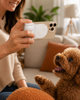 Pegangan Kamera Smartphone Satu Tangan dengan Magnet, Pegangan Pemotretan Snap-On dengan Kontrol Shutter Nirkabel