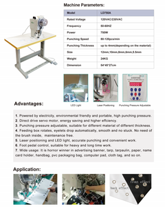 Machine à œillets automatique LD750A <span class=keywords><strong>avec</strong></span> positionnement laser et pédale pour bâches et banderoles - Product Image 5