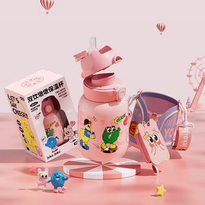 <span class=keywords><strong>Jeko</strong></span> & <span class=keywords><strong>Jeko</strong></span>, vaso de acero inoxidable de 20oz, Color rosa, amarillo y verde, duradero para prueba de fugas, abatible para niños, premios, regalos - Product Image 2