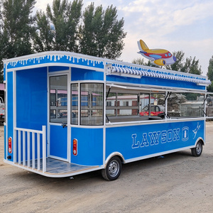 Remolque de Comida Metálico Azul Personalizado, Carrito de Catering Móvil con 4 Ruedas y Caja Cuadrada, con Toldo - Product Image 3
