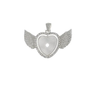 Collana con Ciondolo a Forma di Ala d'Angelo in Acciaio Inossidabile, Catena a Corda Stile Hip Hop, Gioiello Rotante per Sublimazione - Product Image 5