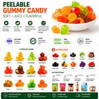 OEM/ODM Gummies aux pruneaux et lait de banane pelée, saveur fruitée douce et acidulée, BRC, avec centre de confiture moelleuse, à croquer, TK Candy, en vrac, marque privée