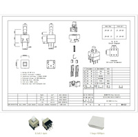 8.5 *.8.5 interrupteur vertical à prise directe, sans verrouillage, double rangée, auto-réinitialisation, verrouillage tactile, 6 broches