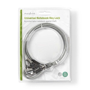 Notebook <b>Lock</b> Key 1.8m Silver <b>Cable</b> Security <b>With</b> Keys For Laptop Protection - Product Image 2