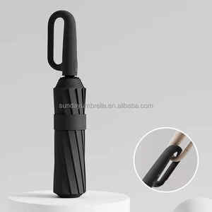 Hebilla de anillo automática personalizada, paraguas a prueba de viento fácil de llevar, regalos de negocios, paraguas para días soleados y lluviosos, Impresión de logotipo - Product Image 5