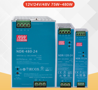 Alimentation électrique sur rail DIN Mean Well NDR 240W 480W 24V de qualité industrielle 20A à sortie unique