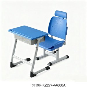Adjustable Height School Desk And <b>Chair</b> With Blue Top And Metal Frame For Child Use Model 34396-KZ27 - Product Image 4