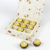 Réutilisable Mini Blanc Couvercle Vide Truffe Aimant 2-Chocolat Dubaï Boîte Éponge pour Sushi Livraison Gratuite-Chocolat Compartes Boîtes