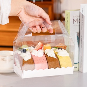 Nieuwe Pure Kleur Bento Loaf Transparant Mousse Cake Verpakking Met Hand - Product Image 2