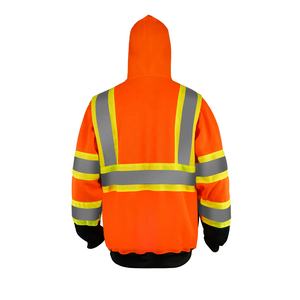 Sweats à capuche réfléchissants <span class=keywords><strong>de</strong></span> sécurité haute visibilité d'usine coupe ample néon Orange vert couleur correspondant sweats à capuche <span class=keywords><strong>de</strong></span> construction - Product Image 5