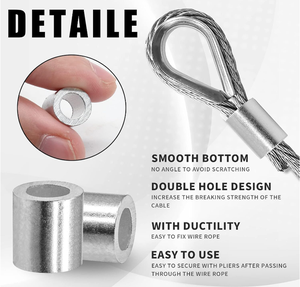 कारखाने प्रत्यक्ष स्टेनलेस स्टील एल्यूमीनियम आस्तीन तार तार रस्सी के लिए केबल थीमबल्स रिगिंग - Product Image 4