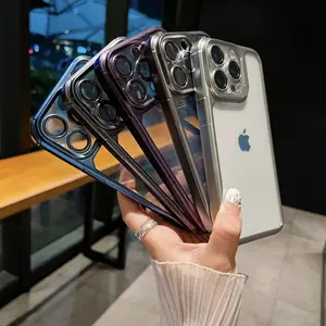 1,5 mm galvanisierung TPU Telefonhülle mit Kameraobjektiv-Schutzhülle für iPhone 15 Pro Max 14 Plus 13