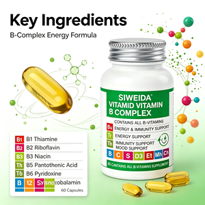 Capsules de complexe de <span class=keywords><strong>vitamine</strong></span> B à spectre complet SIWEIDA, multivitamines, complément nutritionnel quotidien pour adultes - Product Image 4