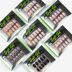 Unghie Finte Nailway Colore <span class=keywords><strong>Nero</strong></span> Opaco 30 Pezzi, Design Francese, Unghie Adesive per Uso Quotidiano per Donne - Product Image 6