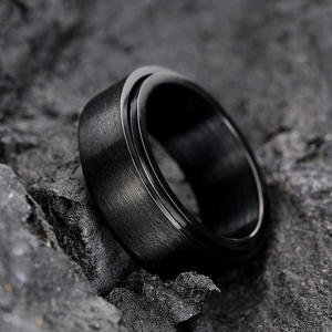 Dj055 <b>Tungsten</b> Men's Wedding Band <b>Ring</b> Plain <b>Black</b> Rotating Design Engagement Fashion Jewelry 8mm Width - Product Image 4