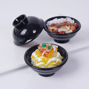 Realistic food-themed rice bowl pendant, <b>fun</b> food toy <b>bag</b>/keychain charm, dropshipping available, 6.5cm curry rice. - Product Image 1