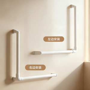 Barre d'appui en L pour salle de bain, en alliage d'aluminium et de magnésium, fixation murale, capacité de charge 300 kg, design moderne et épuré - Product Image 2