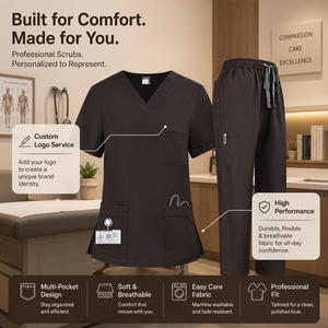 Tenues médicales à manches courtes de qualité supérieure, anti-humidité, extensibles, pour médecins et infirmières, idéales pour le personnel dentaire - Product Image 3