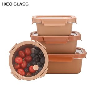 Kikoo bpa-נטול microwavable-מיכל אחסון מזון נירוסטה עם מכסה