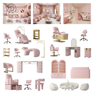 Madamcenter Ensemble de Mobilier et Équipement Professionnel pour Salon de <span class=keywords><strong>Coiffure</strong></span> et Barbershop, Fauteuil de Coiffeur - Product Image 1