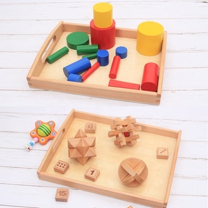 Plateaux en bois avec poignées Plateau en bois pour les tout-petits Activités Montessori Magasin de jouets et d'aides éducatives <span class=keywords><strong>à</strong></span> <span class=keywords><strong>la</strong></span> <span class=keywords><strong>maison</strong></span> <span class=keywords><strong>Maternelle</strong></span> - Product Image 2