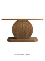 Nouvelle console en bois massif de style chinois avec plateau en marbre, rangement dissimulé mobile pour salon, meuble d'entrée au design créatif