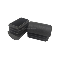 Noir carré en plastique obturant embout Tube tuyau insère ovale oblongue bouchon bonde pour Table chaise jambe couverture meubles pieds protecteur