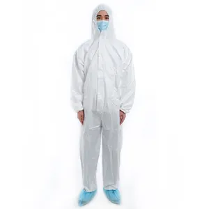 Hot Sale White Waterproof Disposable PP Coverall With Hood
