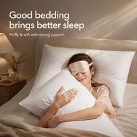 Oreiller en duvet de canard blanc en gros, garnissage haute densité, housse en coton respirant, qualité hôtelière douce, pour usage domestique et hôtelier, personnalisable